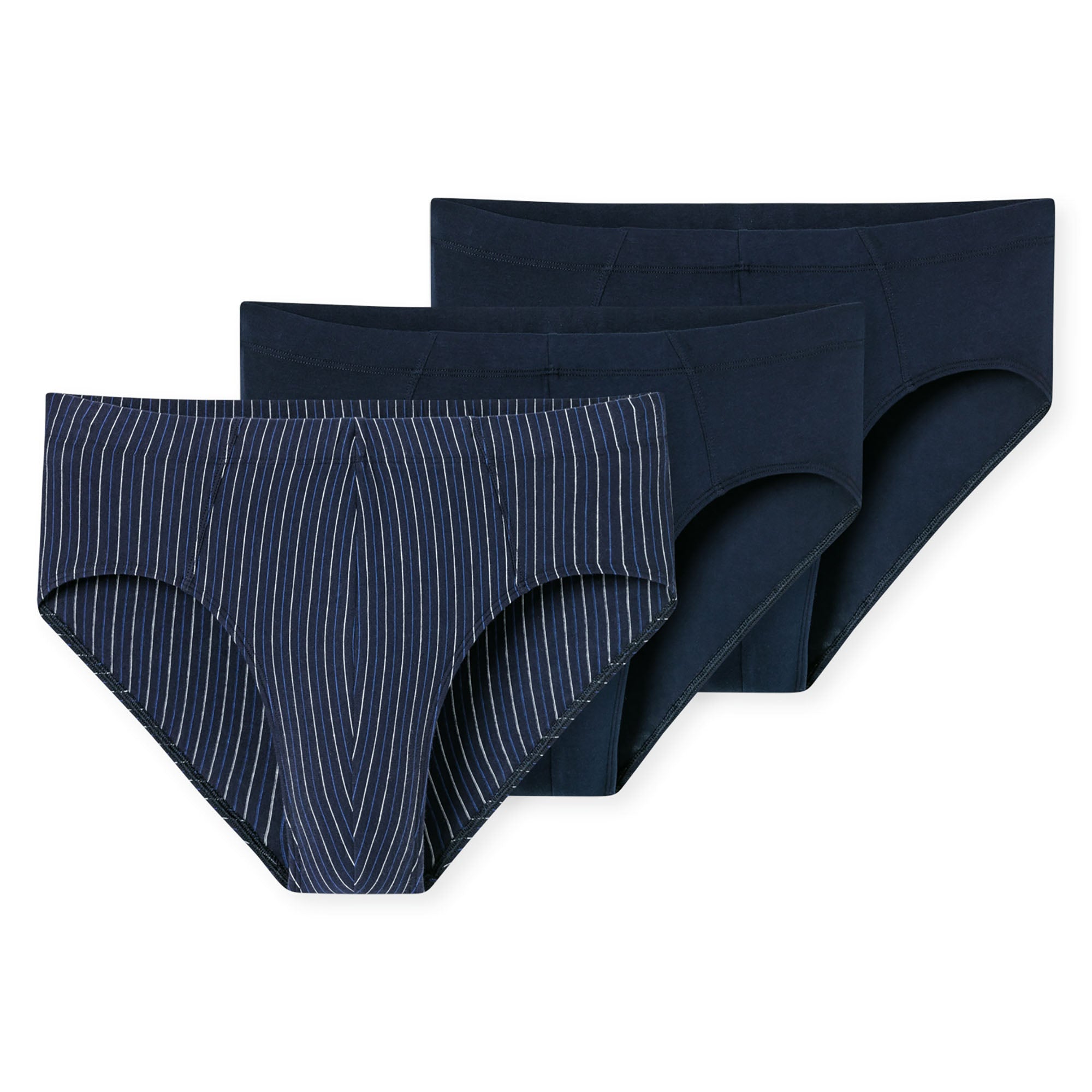 SCHIESSER Herren Slips, 3er Pack - "95/5", Supermini, Cotton Stretch, uni/gestreift