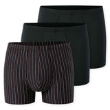 SCHIESSER Herren Boxershorts, 3er Pack - "95/5", Cotton Stretch, uni/gestreift