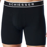 SCHIESSER Herren Boxershorts, 3er Pack - Long Shorts, Logobund, Baumwoll-Stretch – 1/4