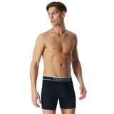 SCHIESSER Herren Boxershorts, 3er Pack - Long Shorts, Logobund, Baumwoll-Stretch – 3/4
