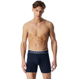 SCHIESSER Herren Boxershorts, 3er Pack - Long Shorts, Logobund, Baumwoll-Stretch – 4/6