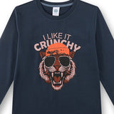 Sanetta Jungen Schlafanzug, lang -  Teens, I like it crunchy, Löwe, Single Jersey, Baumwolle – 2/2