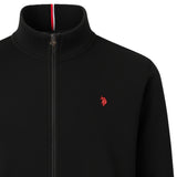 U.S. POLO ASSN. Men Sweat Jacket with Stand-up Collar – Fleece Puffy, Zip-up Jacket, Cotton Blend – 2/3