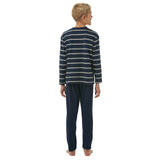 SCHIESSER Jungen Schlafanzug, lang - Streifen, offenes Bein, Baumwolle – 3/6
