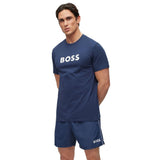 BOSS Men's T-shirt - RN T-shirt, round neck, short sleeve, large logo print, cotton – 2/3