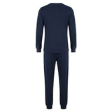 hajo Men’s Long Pyjamas - Klima-Komfort, V-Neck, Cuffs, Stripes, Cotton Blend – 2/4