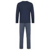 hajo Herren Schlafanzug lang - Premium Cotton, Baumwolle, Rundhals, Allover-Print – 2/4