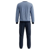 hajo Herren Schlafanzug lang - Premium Cotton, Baumwolle, Rundhals, Allover-Print, Bündchen – 2/4