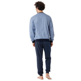 hajo Herren Schlafanzug lang - Premium Cotton, Baumwolle, Rundhals, Allover-Print, Bündchen – 4/4