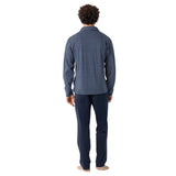 hajo Men’s Long Pyjamas - Premium Cotton, Cotton, Lapel Collar, All-Over Print – 4/4