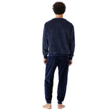 hajo Men’s Long Pyjamas - Velour, Cotton Blend, V-Neck, Striped, Cuffss – 4/4