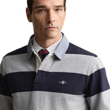 GANT Herren Rugger Poloshirt - CHAMBRAY STRIPE HEAVY RUGGER, gestreift, Polokragen, Baumwolle – 4/5