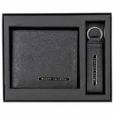 A|X ARMANI EXCHANGE Herren Geldbörse und Schlüsselanhänger - Barcelona Gift Set, Echtleder, 15,8x19x3cm (HxBxT) – 9/10