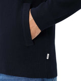 Brax Men’s Knit Cardigan with Stand-Up Collar - John, Cotton-Wool Blend, Textured Knit – 7/8