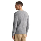 GANT Herren Stirckpullover - COTTON CABLE C-NECK, Zopfstrick, Rundhals, Baumwolle – 3/5