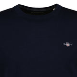 GANT Herren Stirckpullover - CLASSIC COTTON C-NECK, Rundhals, Baumwolle, Regular Fit – 3/7