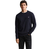 GANT Herren Stirckpullover - CLASSIC COTTON C-NECK, Rundhals, Baumwolle, Regular Fit – 4/7