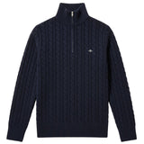 GANT Men Knit Sweater - COTTON CABLE HALF ZIP, Cable Knit, Half-Zip Sweater, Cotton – 2/6