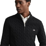 GANT Men Knit Sweater - COTTON CABLE HALF ZIP, Cable Knit, Half-Zip Sweater, Cotton – 5/6