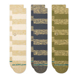 STANCE Unisex Socks, 3-Pack - Portland 3 Pack, Logo, Casual Socks, Crew Socks, Block Stripes – 4/4