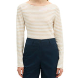 Marc O'Polo Damen Langarmshirt - Slub-Jersey T-Shirt Longsleeve, Regular Fit, Baumwolle, gestreift – 2/5
