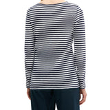 Marc O'Polo Damen Langarmshirt - Slub-Jersey T-Shirt Longsleeve, Regular Fit, Baumwolle, gestreift – 3/5