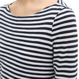 Marc O'Polo Damen Langarmshirt - Slub-Jersey T-Shirt Longsleeve, Regular Fit, Baumwolle, gestreift – 4/5