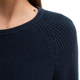 Marc O'Polo Women's Knit Sweater - Long-Sleeve Pullover, Crew Neck, Chunky Knit, Loose Fit, Cotton – 4/5