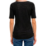 Marc O'Polo Damen T-Shirt - Slub-Jersey T-Shirt Shortsleeve, U-Boot-Ausschnitt, Regular Fit, Baumwolle – 3/5