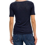 Marc O'Polo Damen T-Shirt - Slub-Jersey T-Shirt Shortsleeve, U-Boot-Ausschnitt, Regular Fit, Baumwolle – 3/5