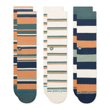 STANCE Unisex Socks, 3-Pack - Off Season 3 Pack, Logo Casual Socks, Crew Socks, Striped – 3/3