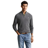 GANT Herren Strickpullover - WAFFLE KNIT HALF-ZIP SWEATER, Troyer, Waffelstruktur, Regular Fit, Baumwolle – 2/5