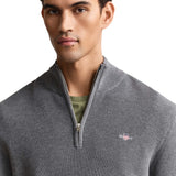 GANT Herren Strickpullover - WAFFLE KNIT HALF-ZIP SWEATER, Troyer, Waffelstruktur, Regular Fit, Baumwolle – 4/5