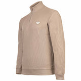 EMPORIO ARMANI Men’s Half-Zip Sweatshirt - WAFFLE TERRY, Waffle Texture, Stand-Up Collar, Cotton Blend – 2/3
