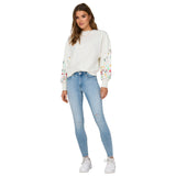 ONLY Women's Sweatshirt - ONLBROOKE O-NECK FLOWER, Crew Neck, Cotton Blend, Flowers – 3/6