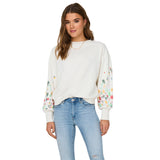 ONLY Women's Sweatshirt - ONLBROOKE O-NECK FLOWER, Crew Neck, Cotton Blend, Flowers – 5/6