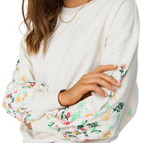 ONLY Women's Sweatshirt - ONLBROOKE O-NECK FLOWER, Crew Neck, Cotton Blend, Flowers – 6/6