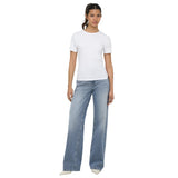 ONLY Damen T-Shirt - ONLRILEY TOP, Rundhals, Baumwollmischung, Slim Fit, einfarbig – 3/7