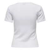 ONLY Damen T-Shirt - ONLJUNE TEE, Materialmix, Slim Fit, einfarbig – 2/7