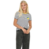 ONLY Damen T-Shirt - ONLHEART TEE, Streifen,Viskose-Mix, Regular Fit, Print – 3/4