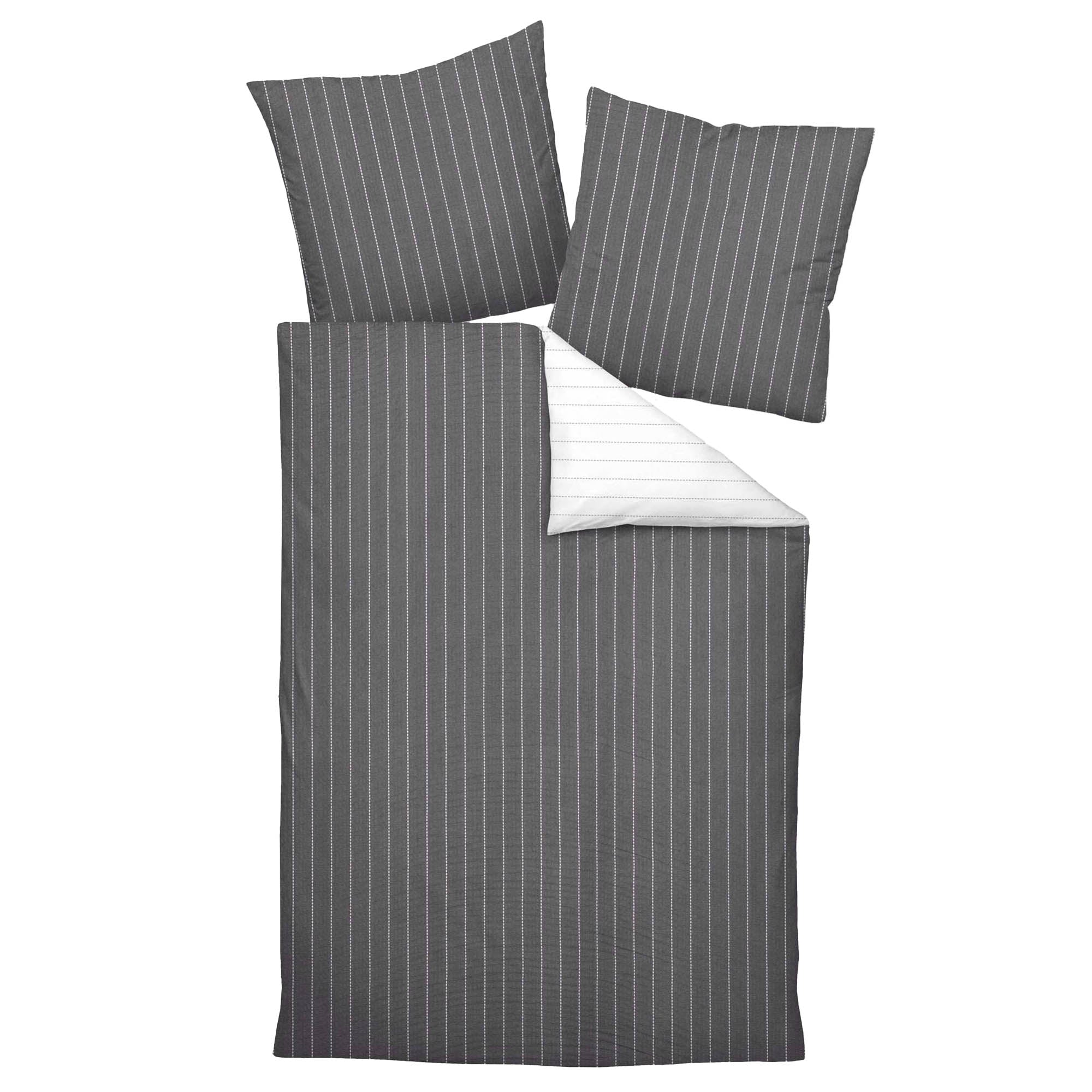 Janine Bed Linen 2 Pieces - Mako-Soft-Seersucker, Cotton, striped
