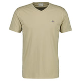GANT Herren T-Shirt V-Neck, Slim Fit - SLIM SHIELD V-NECK T-SHIRT, Kurzarm, Cotton