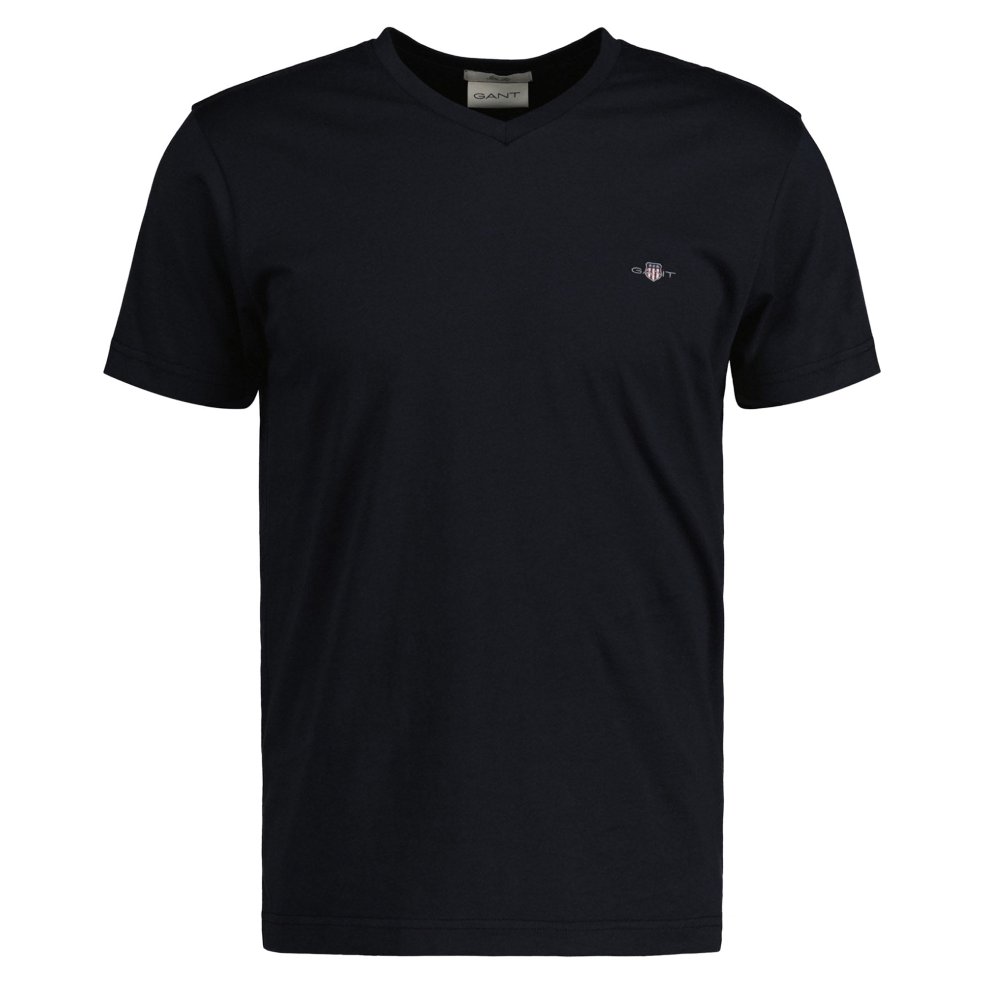 GANT Herren T-Shirt V-Neck, Slim Fit - SLIM SHIELD V-NECK T-SHIRT, Kurzarm, Cotton