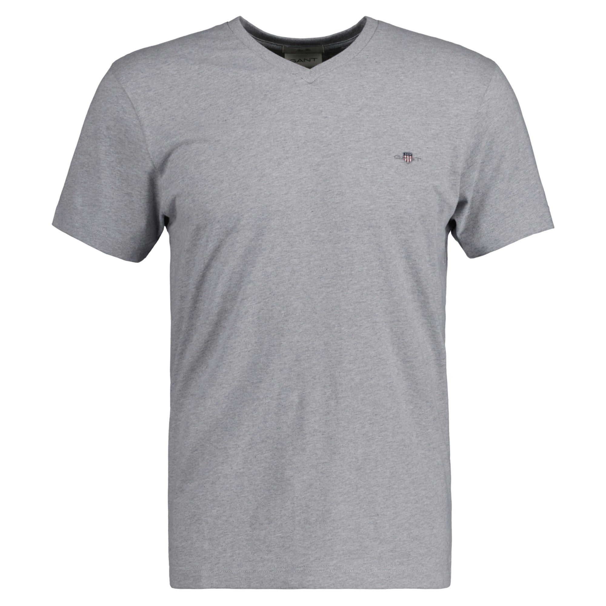 GANT Herren T-Shirt V-Neck, Slim Fit - SLIM SHIELD V-NECK T-SHIRT, Kurzarm, Cotton