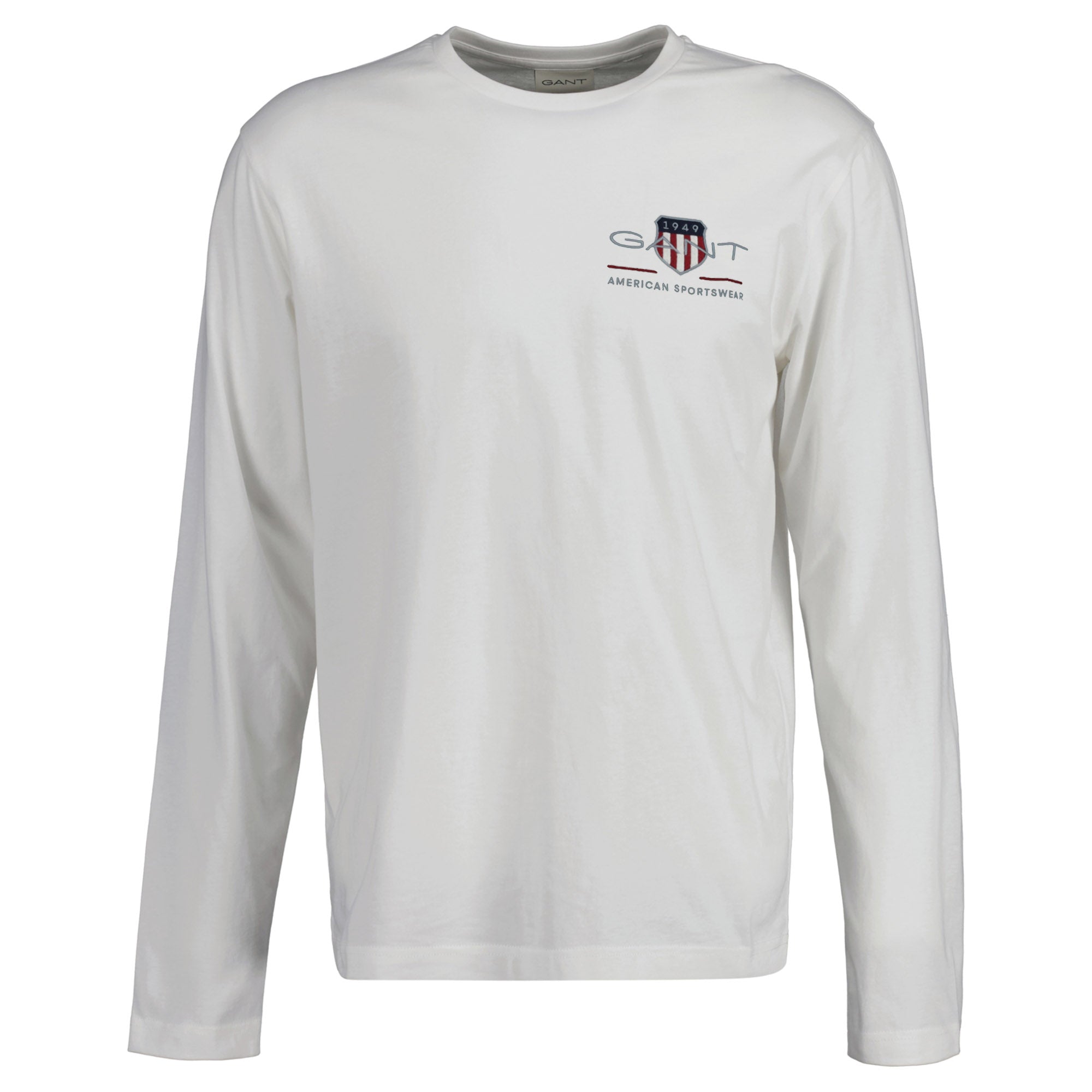 GANT Men's Long Sleeve Shirt - REGULAR MEDIUM ARCHIVE SHIELD, C-Neck, Cotton