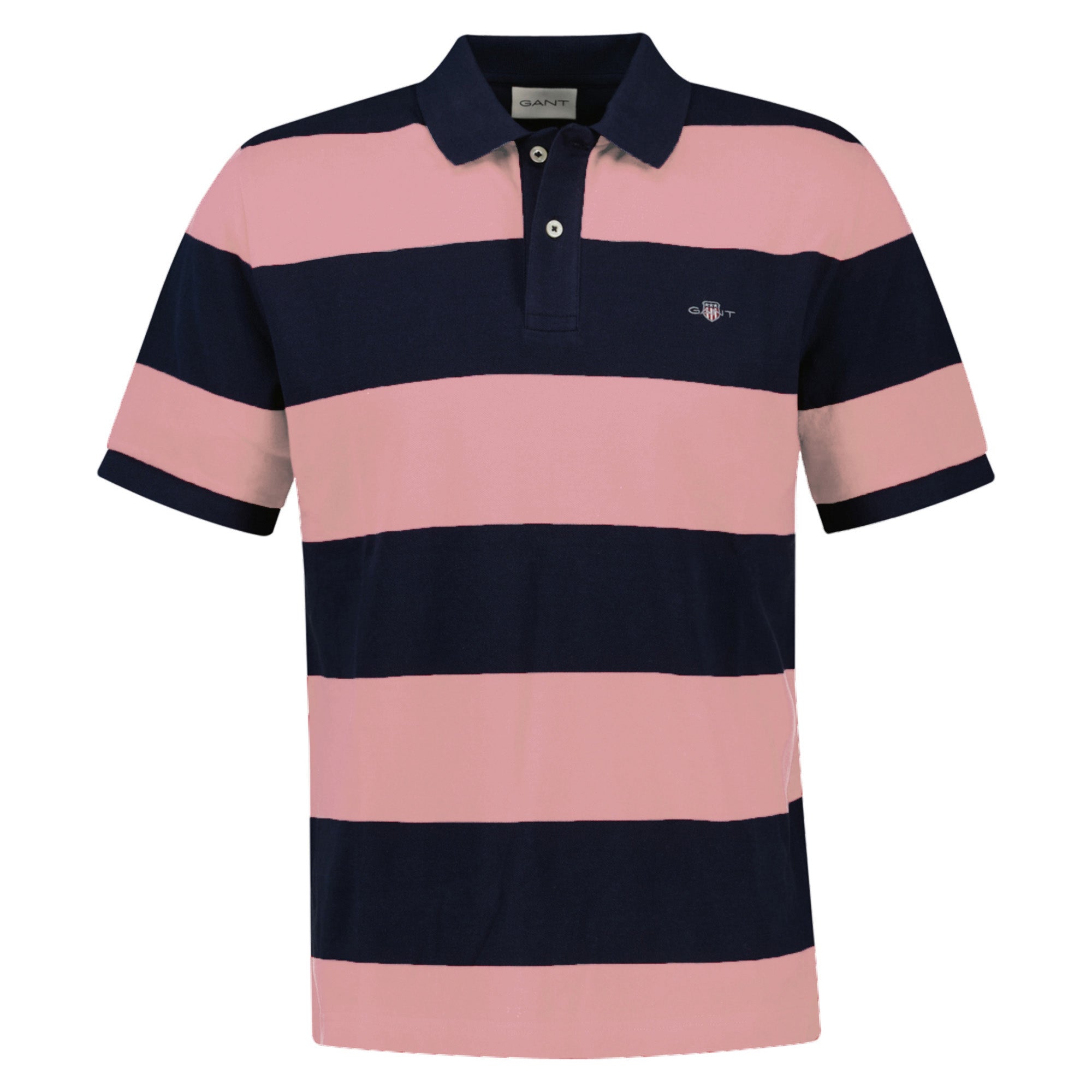 GANT Herren Poloshirt - BLOCK STRIPE POLO, Kurzarm, Knopfleiste, Logo, gestreift