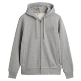 GANT men's sweat jacket with hood - REGULAR TONAL SHIELD FULL ZIP HOODIE, cotton