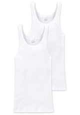 SCHIESSER Herren Unterhemd 2er Pack - ärmellos, Cotton Essentials, Doppelripp