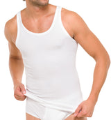 SCHIESSER Herren Unterhemd 4er Pack - ärmellos, Cotton Essentials, Doppelripp