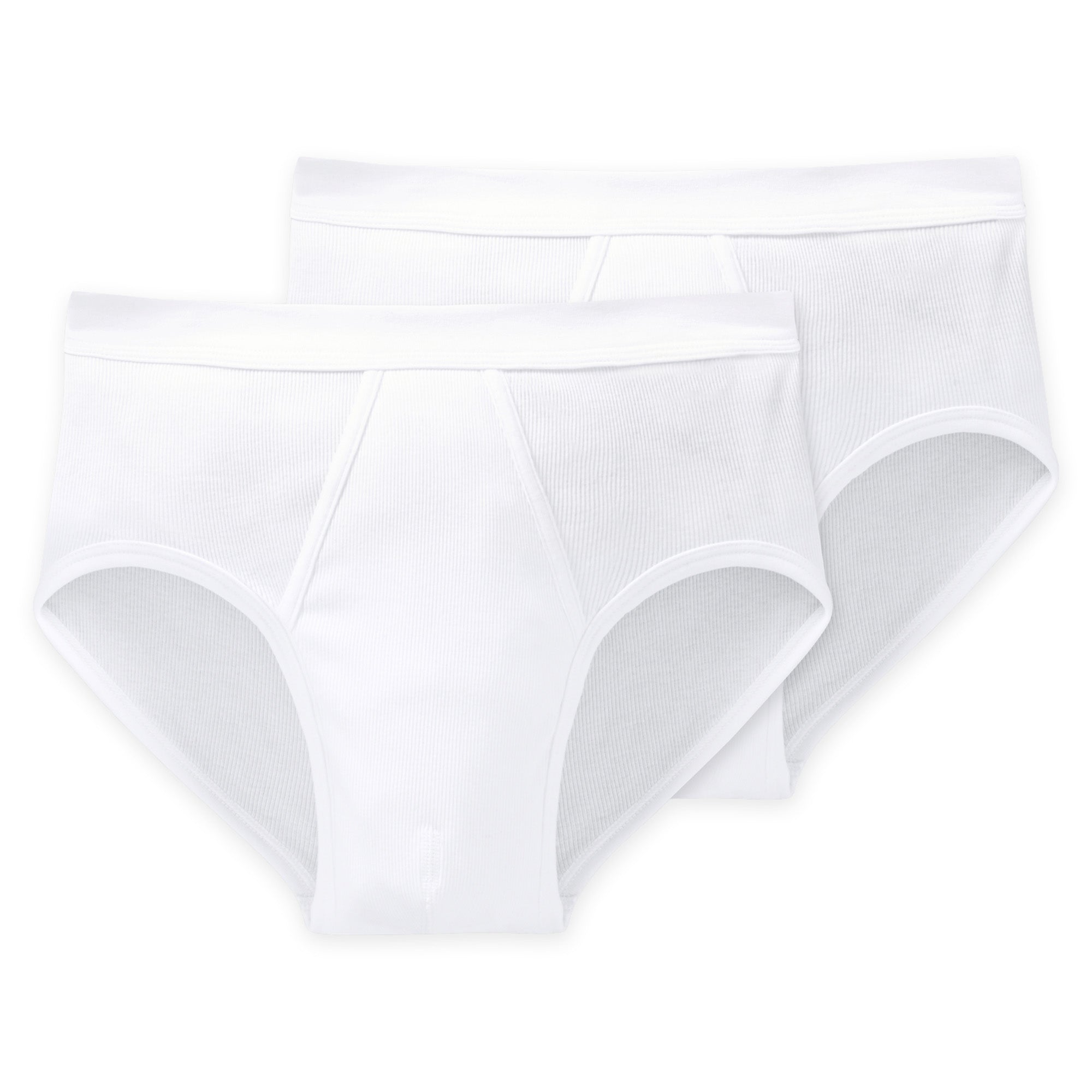 SCHIESSER Herren Slips 2er Pack - Doppelripp, Sportslip, Cotton Essentials